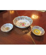 SCHUMANN BAVARIA 3 LACED FLORAL BOWLS SET orig [83C] - $128.63 CAD