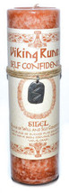 Self Confidence pillar candle with Sigel rune pendent - $42.95