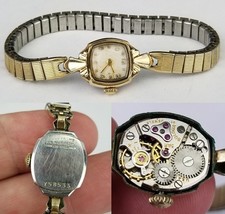Vintage Bulova 21 Jewel watch Ladies 10K rolled gold plate Wrist 1950&#39;s - €32,01 EUR