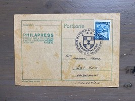 Alte Postkarte Von Österreich Nach Palästina 1946 - $9.55
