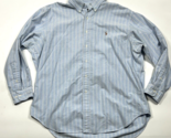 Ralph Lauren Button Up Shirt Mens 17.5 Blue White Striped Classic Fit Vi... - $17.75