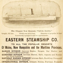 1906 Eastern Steamship Calvin Austin Advertisement Maine Maritime Nautic... - $24.99