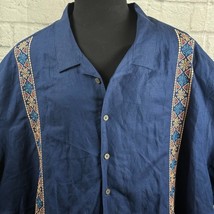 Oak Hill Floral Embroidered Camp Shirt Men&#39;s 4XL Button-Up Big and Tall - $559.59 MXN