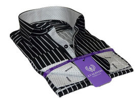 Men Shirt J.Valintin Turkey-Usa 100% Egyption Cotton Axxess Style 1594-14 Black image 5