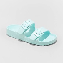 Cat &amp; Jack Girls Noa Footbed Buckle Slide Water Shoes Size 5 Mint Green New - £11.95 GBP