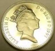 Edelstein Cameo Beweis Gret Britain 1997 10 Pence ~ Crowned Löwe ~ Samml... - $8.58