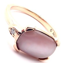 Authentic! Cartier Tortue 18k Rose Gold Diamond Mother Of Pearl Ring - $2,000.00