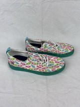 Sperry Top Sider Lace Up Shoes Womens 5M All Over Print Colorful Fish Gum Sole  - $29.39