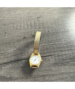 Vtg Citizen CQ Watch Women Gold Tone 6010-S04956 Date Stretch Band - $34.92 CAD