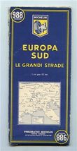 Michelin 1956 Europa Sud Grand Routes Map 988 - $13.86