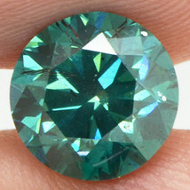 Round Shaped Diamond Fancy Green Color Loose SI1 Certified Enhanced 2.01 Carat - £2,537.48 GBP