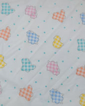 Vintage Carters Baby Blanket Sheet Fabric Plaid Animals Sheep Baby Made ... - $24.74