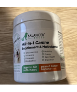 All-in-1 Canine Dog Supplement &amp; Multivitamin 60 Chews Best By Date 5/25 - £22.77 GBP
