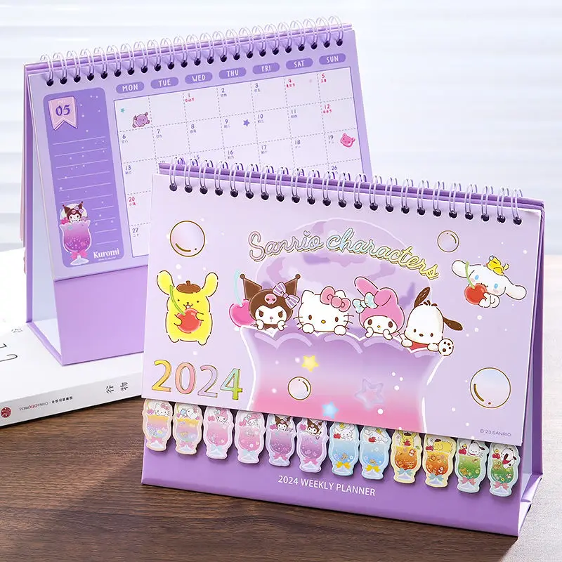 Kawaii Sanrioed Cinnamoroll Hello Kitty Kuromi 2024 Desk Calendar The New - £14.58 GBP+