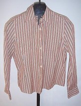 Faconnable Multicolored Striped Button Down shirt Misses Size Medium Cotton - £15.76 GBP