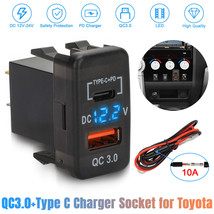 Dual Usb Car Charger Socket Type-C Qc3.0 Charging Port For Toyota Tacoma Cruiser - £20.77 GBP