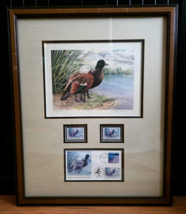 Vtg 1993 Adele Earnshaw Print &amp; Stamp Hand Signed Framed Ltd Ed New Zealand - $89.00