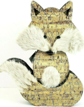 Furry Fox Figure 14&quot; x 11&quot; x 2&quot; Corrugated With Frosted Glitter NWT - $18.69