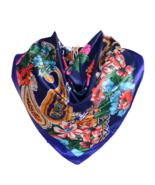 Anyyou Scarf for Women Big Pailsley Blue Printed Square Silk Shawl For S... - $486.74 MXN