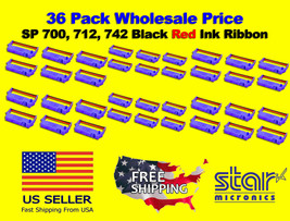 36 Pack Star SP-700 Black / Red Printer Ribbon Ink RC700BR, SP700 742 Wholesale - £44.30 GBP