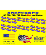 36 PACK STAR SP-700 BLACK / RED Printer Ribbon Ink RC700BR, SP700 742 Wh... - $55.43