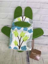 Dwell Studio Baby Giggle Bunny Hand Puppet Cotton Felt Floral Green NEW - $24.25