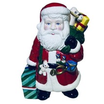 VTG Holiday Novelty 11.5” Tall Santa Claus Toys Snow Cookie Jar Canister... - $23.90