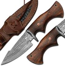 Damascus Knife handmade Premium Quality Hunting and Camping Tool with Wa... - £38.33 GBP