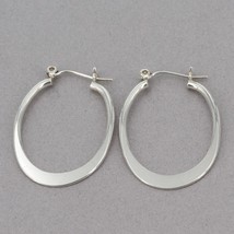 Vintage Silpada Classic Sterling Silver BACK TO BASICS Oval Hoop Earrings P1099 - £47.94 GBP