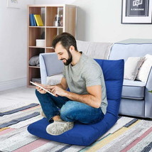 14-Position Adjustable Folding Lazy Gaming Sofa-Blue - £79.76 GBP