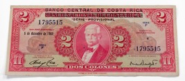 1967 Costa Rica 2 Colones en Cuenta MB Estado P #235 Provisional Sobre Estampado - £37.46 GBP