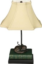 Sculpture Table Lamp EQUESTRIAN Lodge Book Napping Fox Lovers 1-Light Chocolate - £394.68 GBP