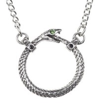 Alchemy Gothic Sophia Serpent Ouroboros Infinity Snake Pendant Necklace P853 New - £18.83 GBP