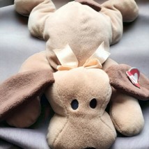 Vtg Ty Beanie Babies Pillow Pals Woof The Dog  Stuffed Animal Plush Floppy Tan - £7.10 GBP