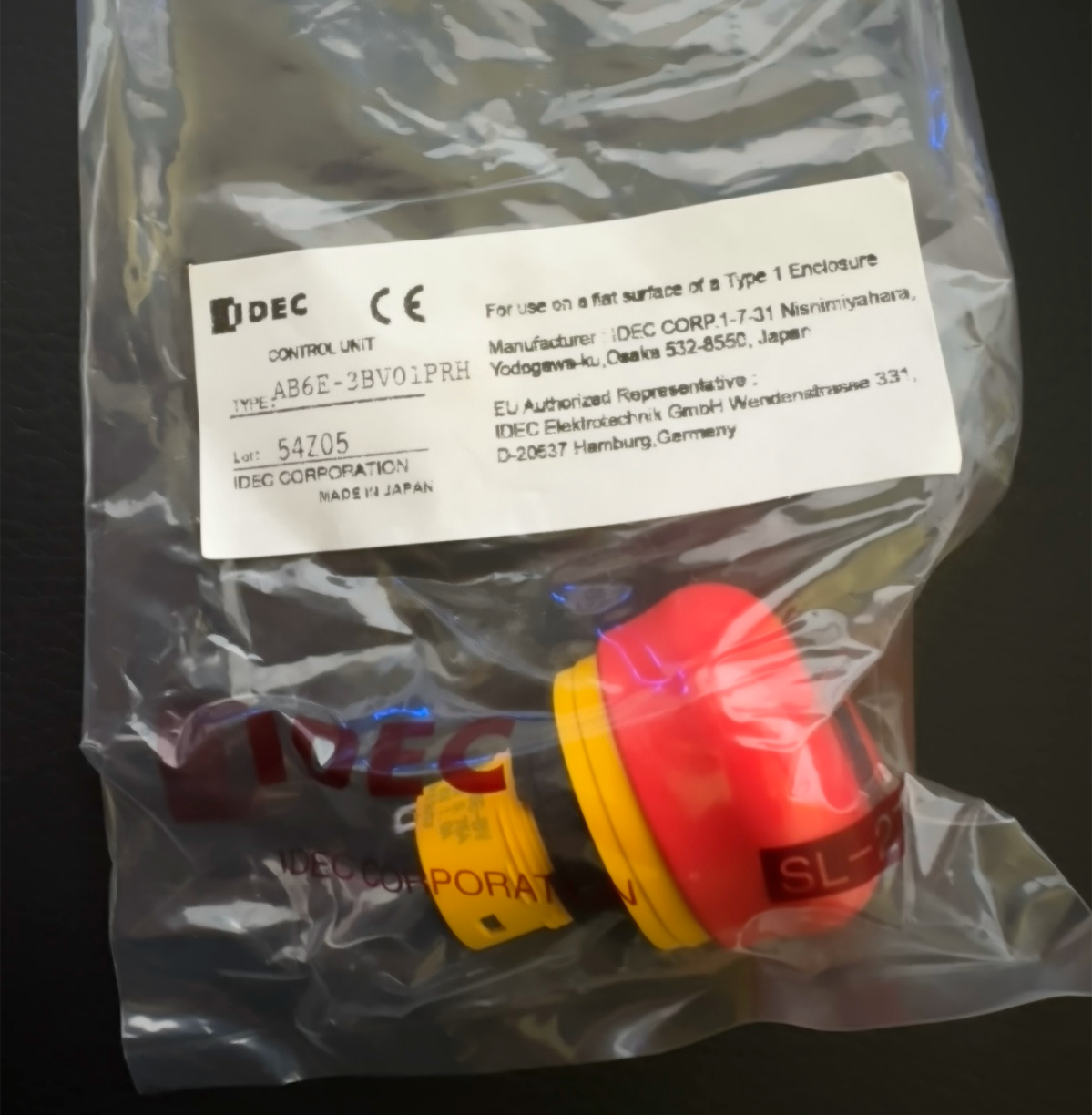 AB6E-3BV01PRH IDEC Emergency Stop Unibody Switch 30mm Mushroom 1NC AB6E-3BV - $18.60