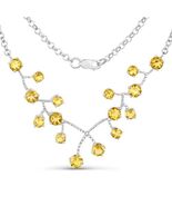 Ladies 18 inch 5.44 Carat Genuine Citrine .925 Sterling Silver Necklace ... - $124.74