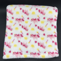 Baby Gear Unicorn Baby Blanket White Pink Single Layer - £11.95 GBP