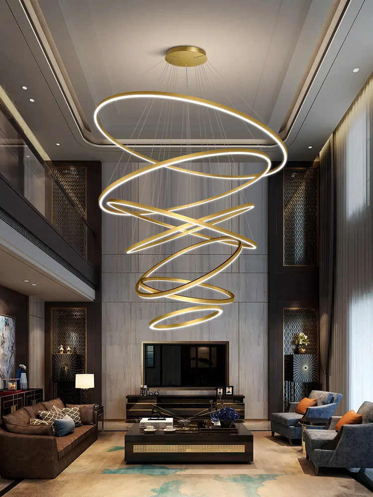 Living Room Large Chandelier Duplex Floor-To-Ceiling Cilla Stairs Modern... - $394.20+