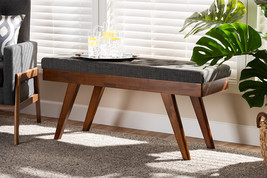 Payton Medium Gray Fabric Upholstered Wood Dining Bench - $3,127.73 MXN