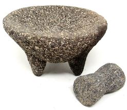 Mojcajete Mortar Pestle Mexico Basalt 7in Volcanic Lava Stone Metate US ... - $27.65