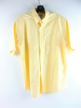 LL Bean Yellow Cotton Short Sleeve Button Down Shirt 16 Regular - £17.60 GBP