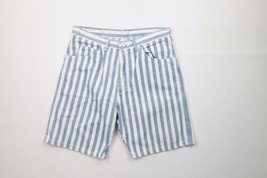 Vtg 90s Wrangler Mens 33 Distressed Striped Color Block Denim Jean Shorts Jorts - £37.44 GBP