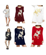 Holiday Winter Glitter Sparkle Baby Reindeer Long Sleeve Tunic Dress - £22.49 GBP