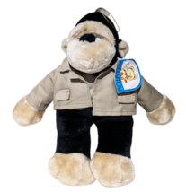 Vintage 13&quot;  Kellytoy PlayPet Plush Monkey Wearing A Suit Stuffed Animal W/Tag - £15.92 GBP