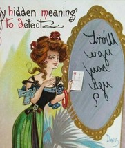 Victorian Lady Postcard Signed Dwig Won&#39;t You Say Yes Magic Mirror Series 30 - £16.41 GBP