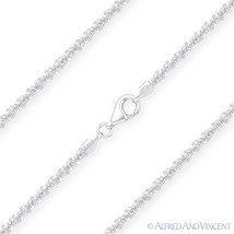 2.1mm Roc Link Italian Sparkle-Rope Chain Necklace in .925 Italy Sterlin... - $35.38+