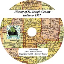 1907 History of St. Joseph County Indiana IN Genealogy - £4.68 GBP