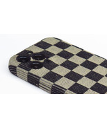 Fall Winter 21 Fashionable Chequered Cloth iPhone 12 (s) Case (Black/Khaki) - $17.65 CAD