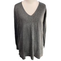 Loft Womens Pullover Sweater Gray Marled Long Sleeve V Neck Tight Knit X... - £16.34 GBP