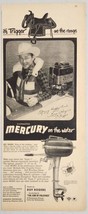 1952 Print Ad Mercury 25 Outboard Motors Cowboy Star Roy Rogers - $17.56